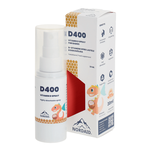NORDAID D400 MCT vitaminas D kūdikiams ir vaikams, 30 ml.