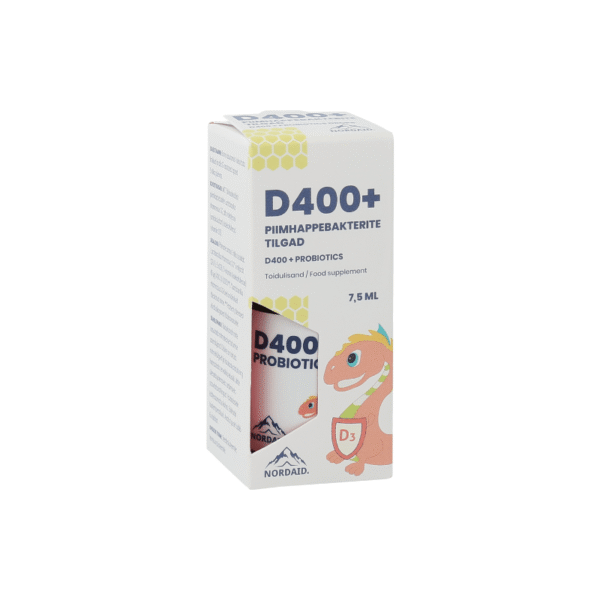 NORDAID D400 + GYVYBINGOS BAKTERIJOS kūdikiams ir vaikams, 7,5 ml.