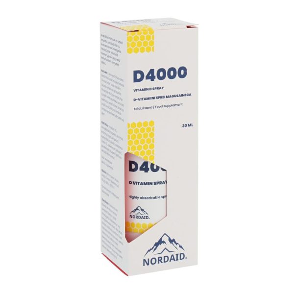 NORDAID D4000 purškiamas vitaminas D3, 4000IU, 30ml, 200 papurškimų