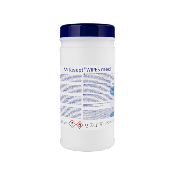 VITASEPT WIPES MED Drėgnos dezinfekavimo servetėlės su alkoholiu, 150 vnt.