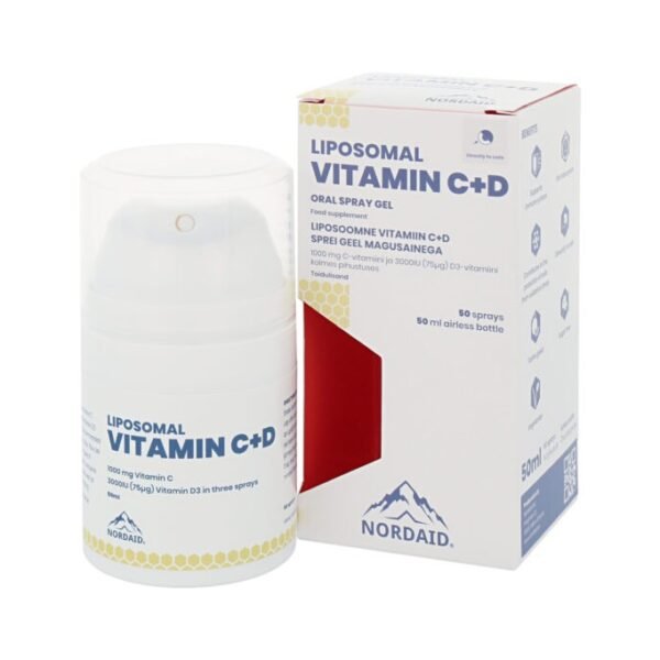 NORDAID LIPOSOMAL C + D SPRAY GEL vitaminų C + D kompleksas, 50 ml.