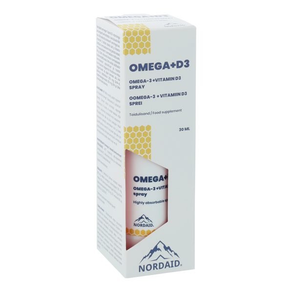 NORDAID OMEGA + D3 SPRAY omega + vitaminas D, 30 ml.