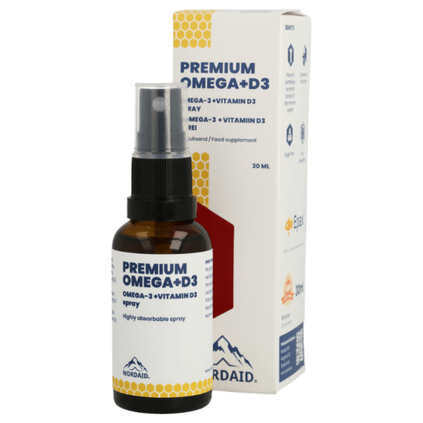 NORDAID OMEGA + D3 SPRAY omega + vitaminas D, 30 ml.