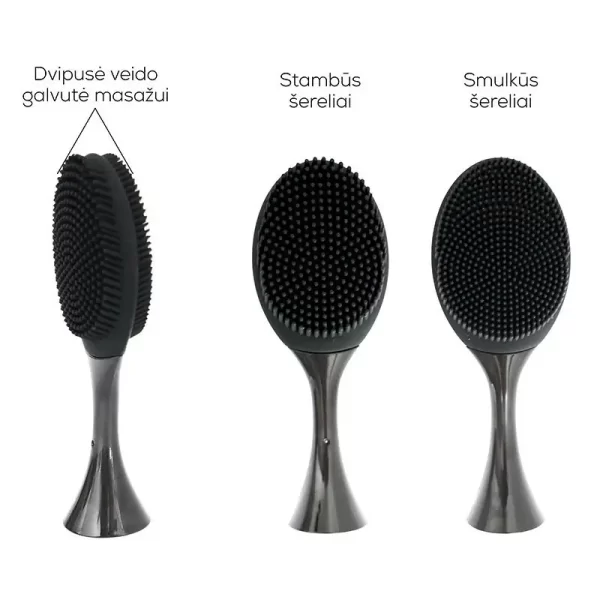 OSOM Oral Care Sonic Toothbrush Black OSOMORALT40BL dantų šepetėlis su veido valymo/masažavimo antgaliu - Image 5