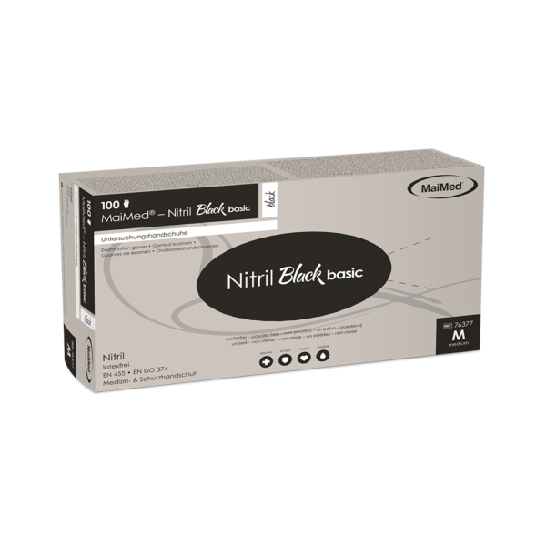 MaiMed Nitrile Black nitrilinės pirštinės, 100 vnt.