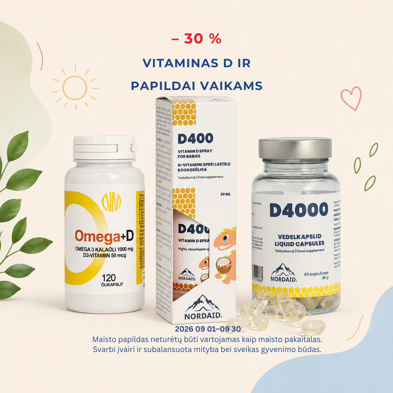 Vitaminas D ir papildai vaikams