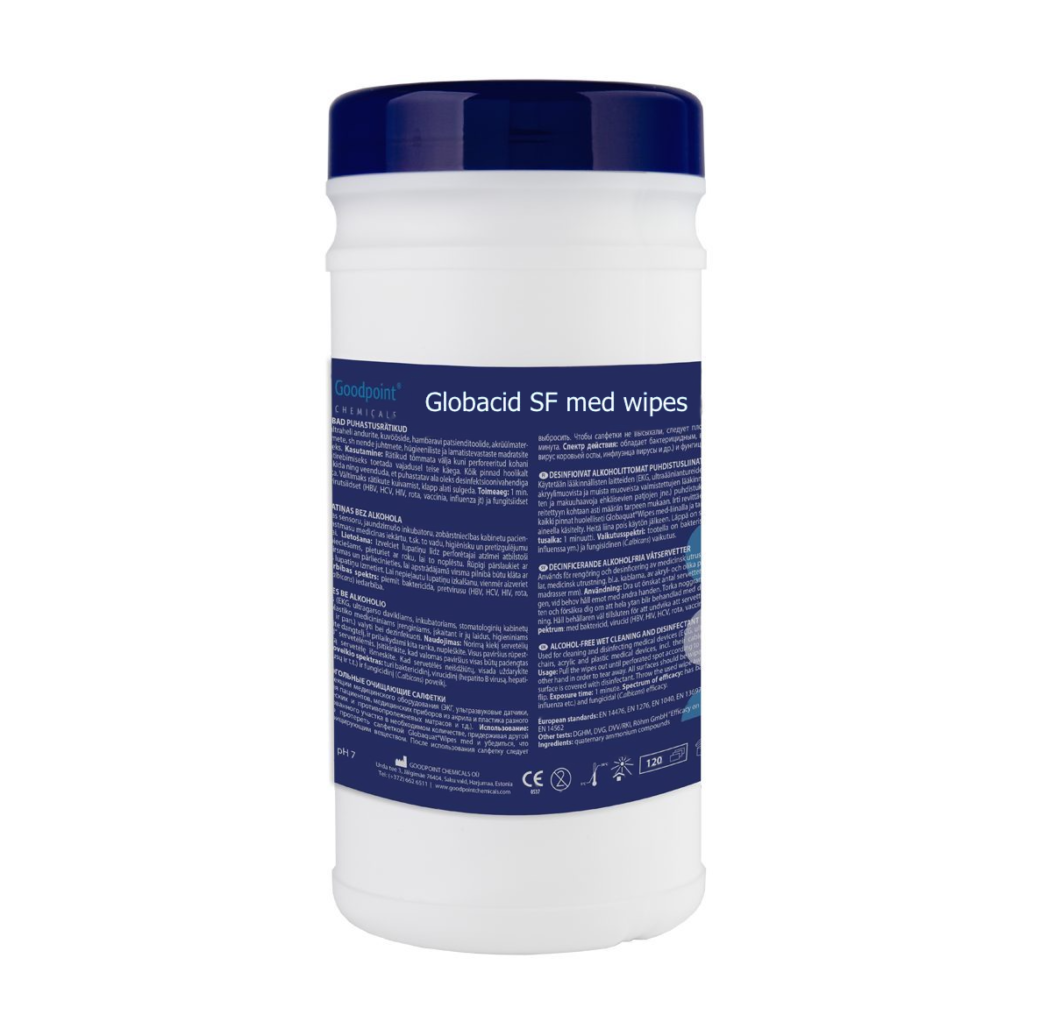 Globacid SF MED (wipes) Dezinfekuojamosios valomosios servetėlės su aminais